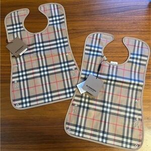 Burberry Kids Check Pattern Bib - Beige and Red